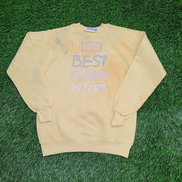 Vintage 1984 Best-Friend On Earth Sweatshirt Womens S/M 18x23 Raglan USA - Picture 1 of 12